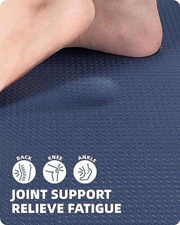 Cushioned Anti-Fatigue Kitchen Mat, Non Skid Waterproof Comfort Standing Kitchen Rugs and Mats, Memory Foam Kitchen mat, 17"x79", Black