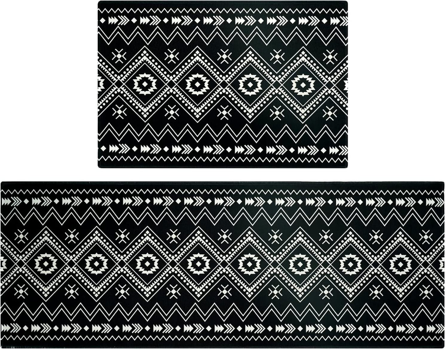 Anti Fatigue Non Slip Waterproof Washable Rug - 17x24+17x48inch Grey