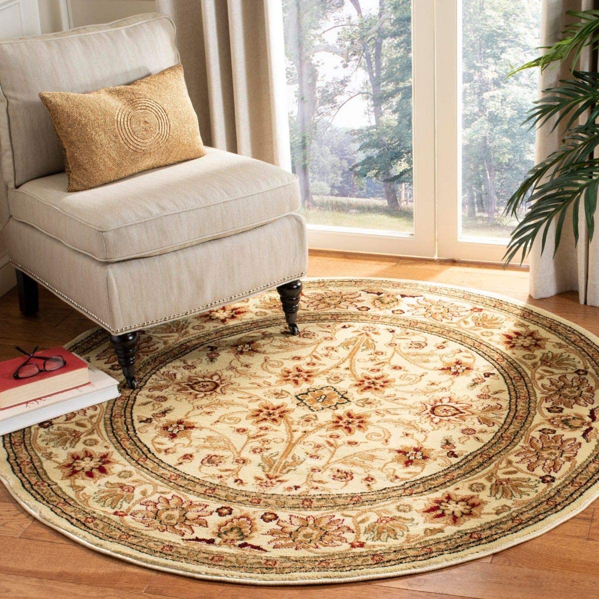 Premium Lyndhurst Traditional Oriental Ivory Red Soft Area Rug