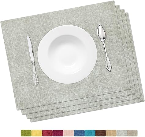 Placemat Set-Washable Elegant Table Mats for Dining Heat-Resistant Cloth Table. 13x19 - Pink