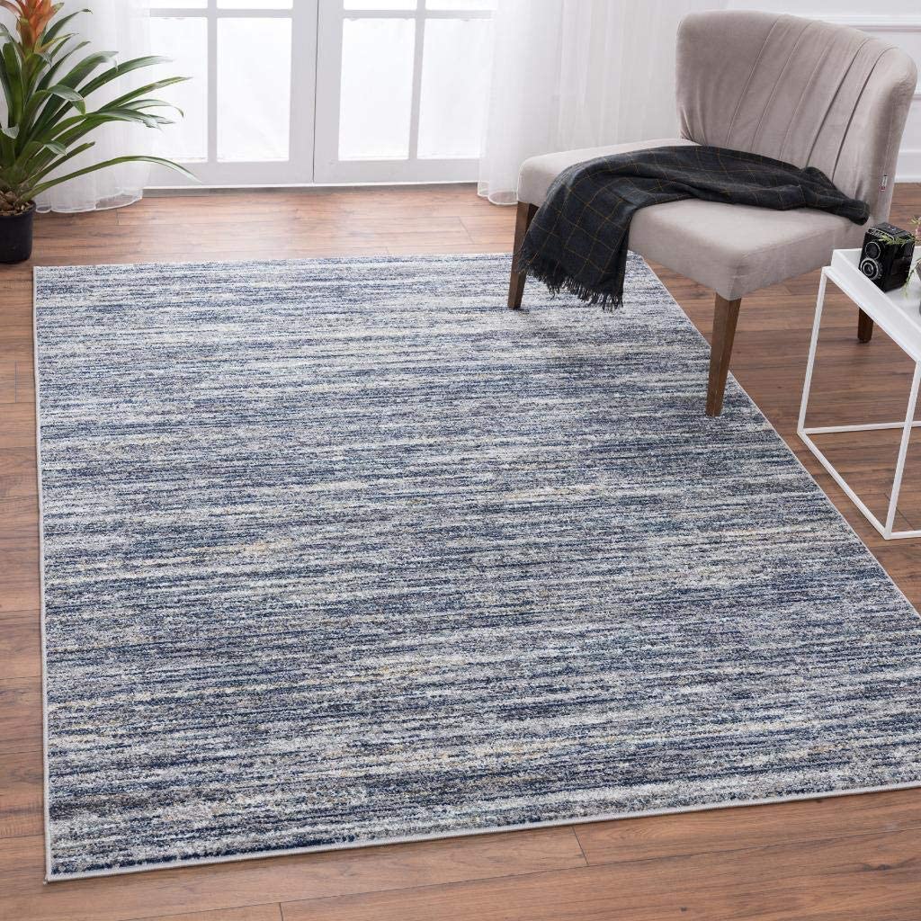 Hampsteads Collection Contemporary Soft Area Rug Blue