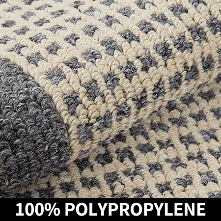 28X18 Inch Washable Polypropylene Square Cushion Which is Anti Slippery and Stain Resistance, Black Gray