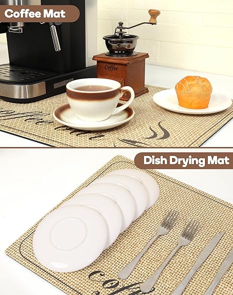 Large Absorbent Dish Quick Dry Coffee Mat, 23.6 x 15.7