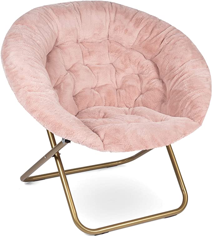 Cozy Faux Fur Saucer Chair for Bedroom/X-Large