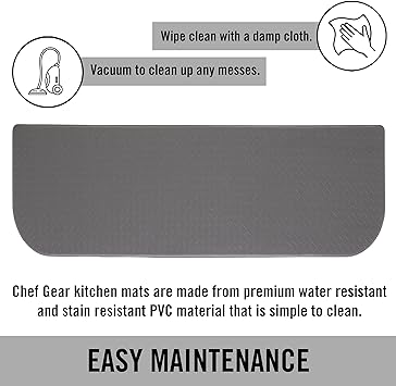 Anti Fatigue Kitchen Mat (17.5" x 32", Dark Grey Wedge) Half Circle Basketweave Design, Non-Slip Cushioned Comfort Chef Mat, Standing Desk Mat/Rug for Relief & Support