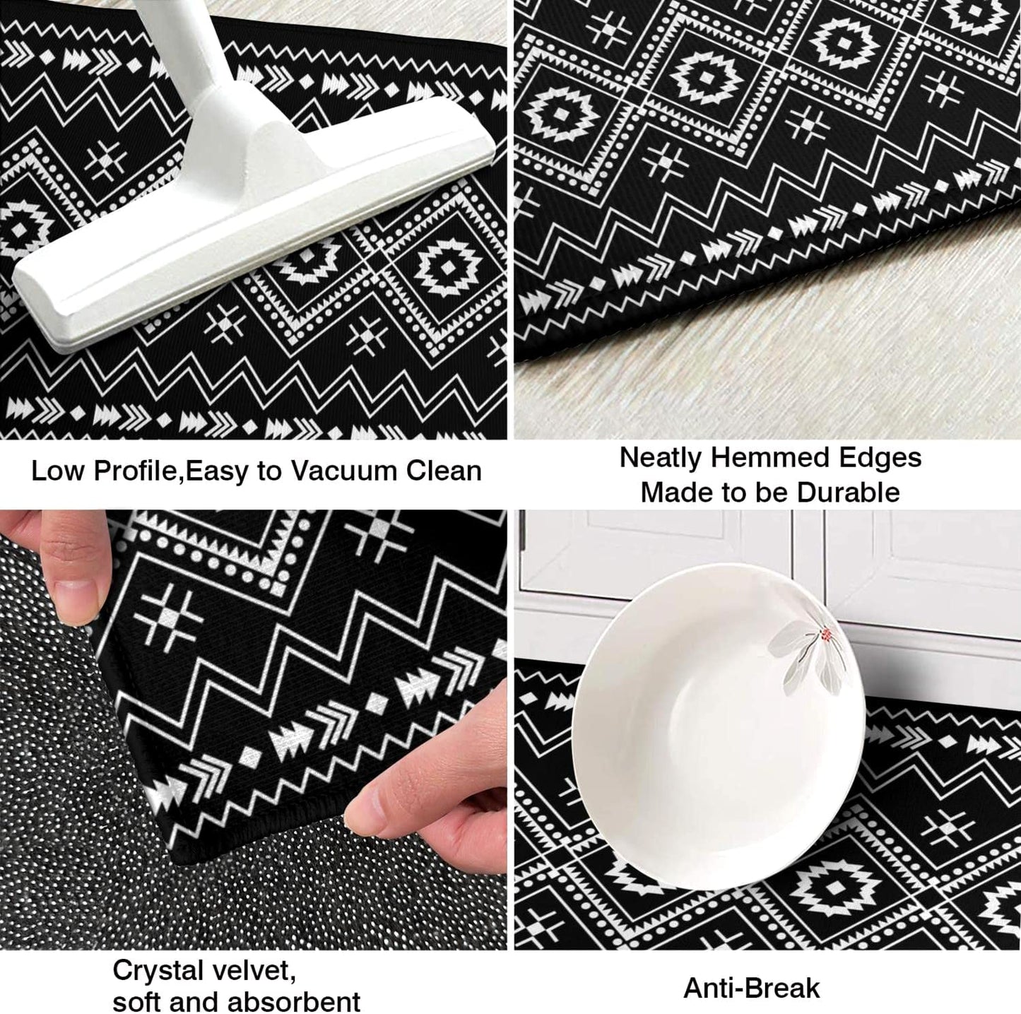 Anti Fatigue Non Slip Waterproof Washable Rug - 17x24+17x48inch Grey
