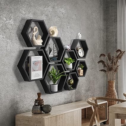 Hexagonal Floating Shelves Set of 6