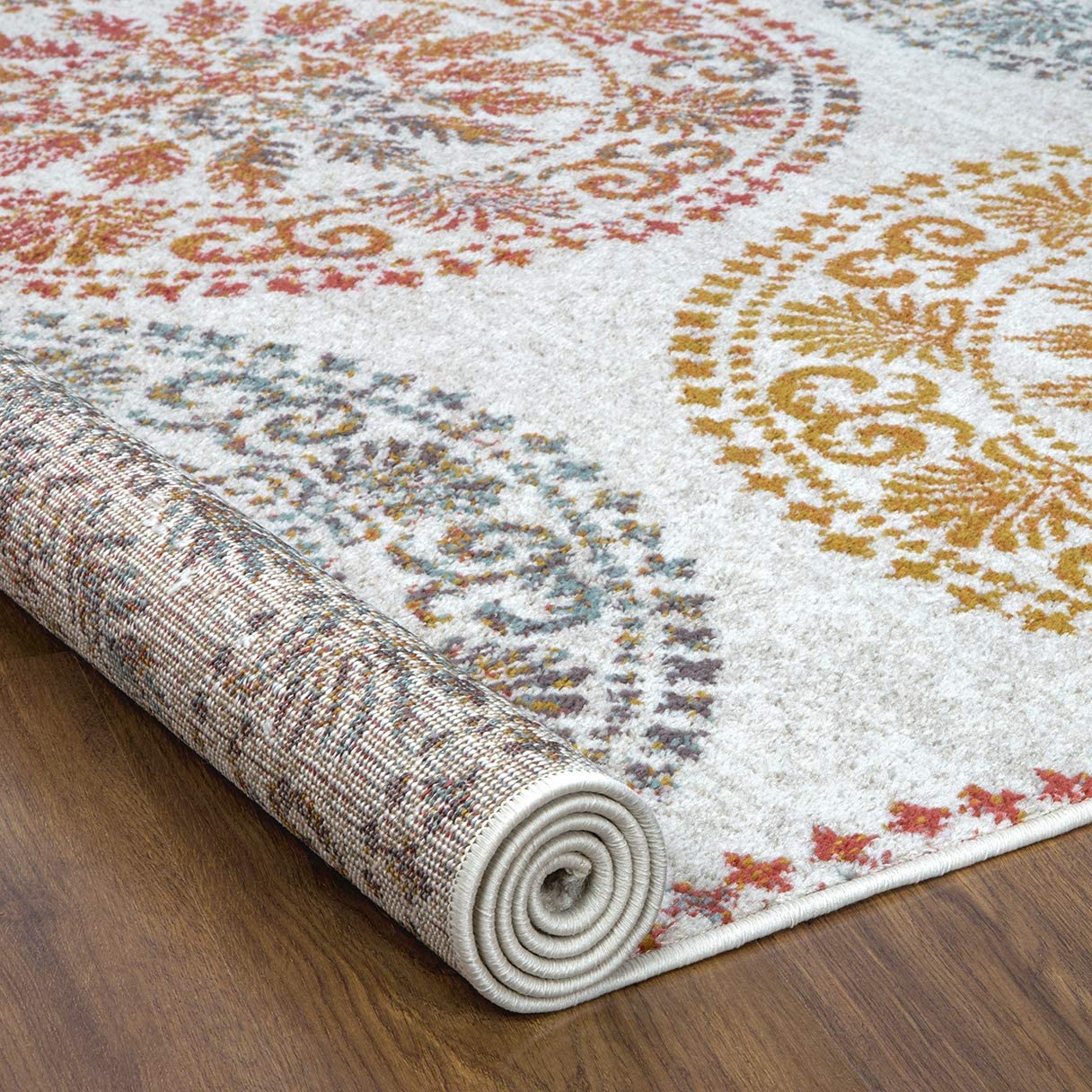 Elite Collection Bohemian Geometric Circle Indoor Area Rug Terra