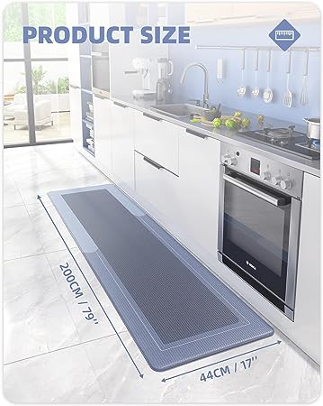 Non Slip 17”x79”, Anti Fatigue Mats for Kitchen Floor