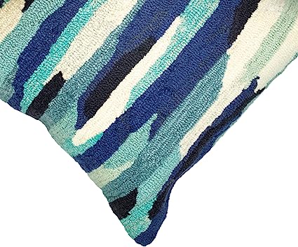 Frontporch Indoor/Outdoor Easy Care Invisible Zipper Hand Tufted Pillow- Birds Multi 18" x 18"