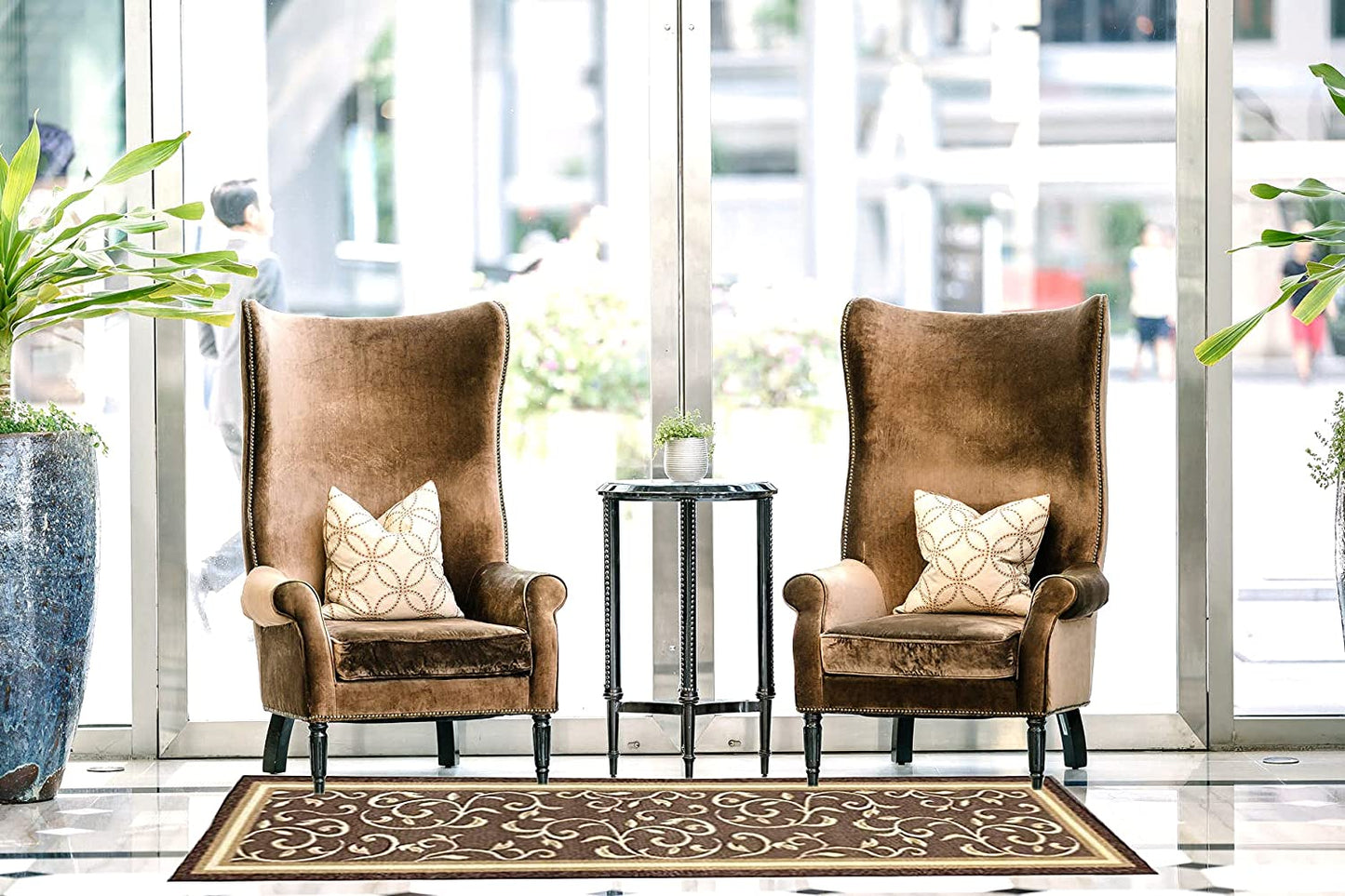 Non Slip Rubber Back  Kitchen Rug Anti Slip Stair Treads (Red, Runner (20" x 59"))