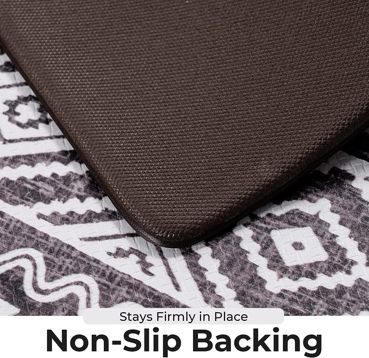 Anti Fatigue 2 Piece Set, Waterproof & Non-Skid Boho Cushioned Standing Washable Comfort Desk Kitchen Runners, 17x30+17x47