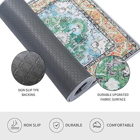 Sets of 3 Non Slip Machine Washable Entryway Rug