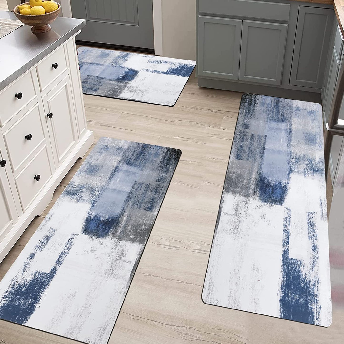 Sets 3 Farmhouse Non Skid Washable Cushioned Area Waterproof Rug