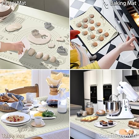 Silicone Extra Large Non-stick Baking Mat With High Edge, (20"X28")