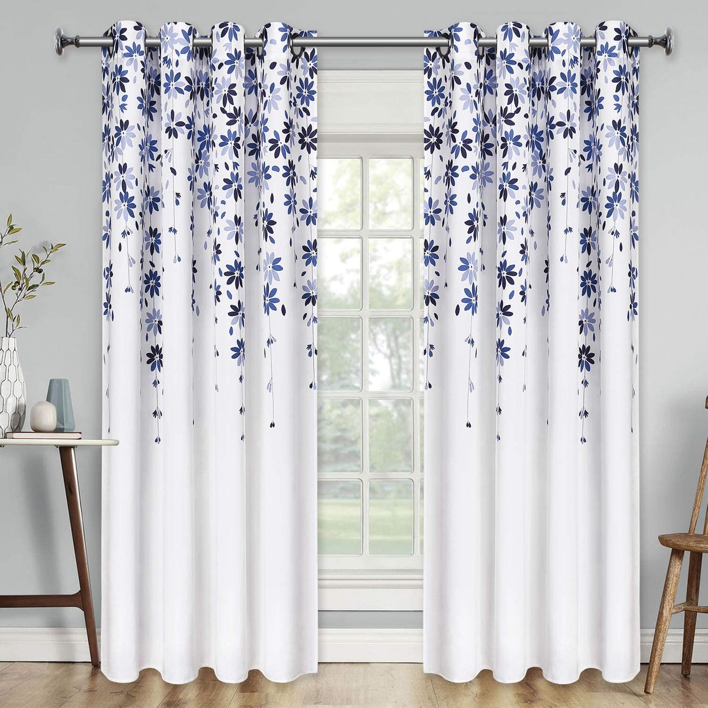 Flowers Window Curtain Floral Window Treatment Grommet Curtains