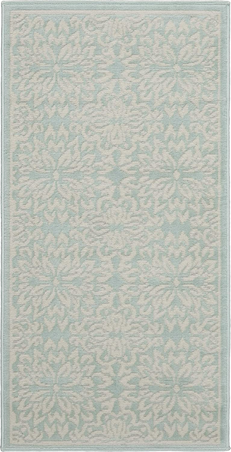 Transitional Floral Ivory/Green Area Rug