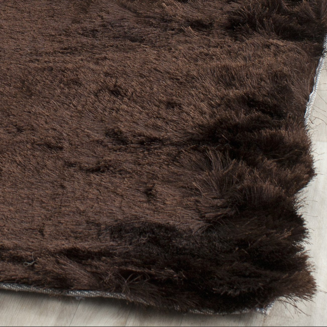 Premium Handmade Silken Chocolate Plush Shag Area Rug