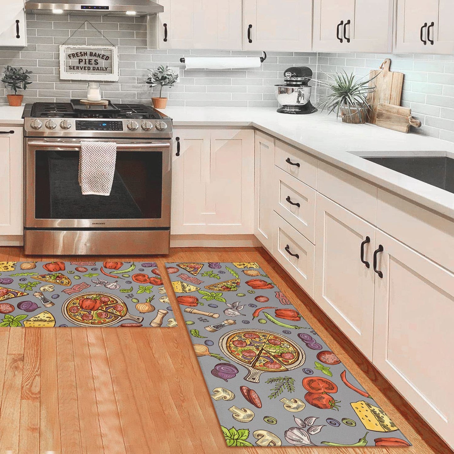 Set of 2 Wine Kitchen Decor Stain Resistant 17 x47.2+17inx30in