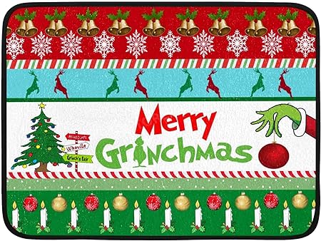 Absorbent Christmas Holiday Ball Dish Drying Mat for Kitchen Countertop, 16 X 18 Inch