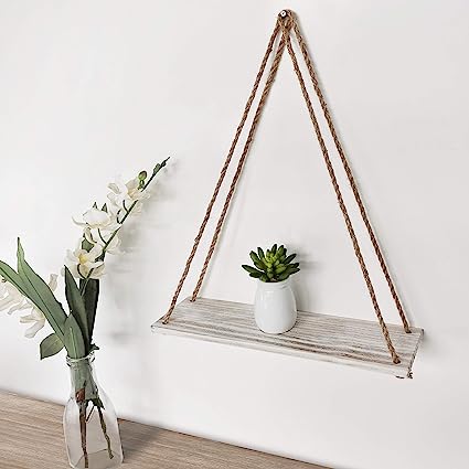 Set of 2 -17 x 5 inch Wall Hanging Floating Shelves -White Wash