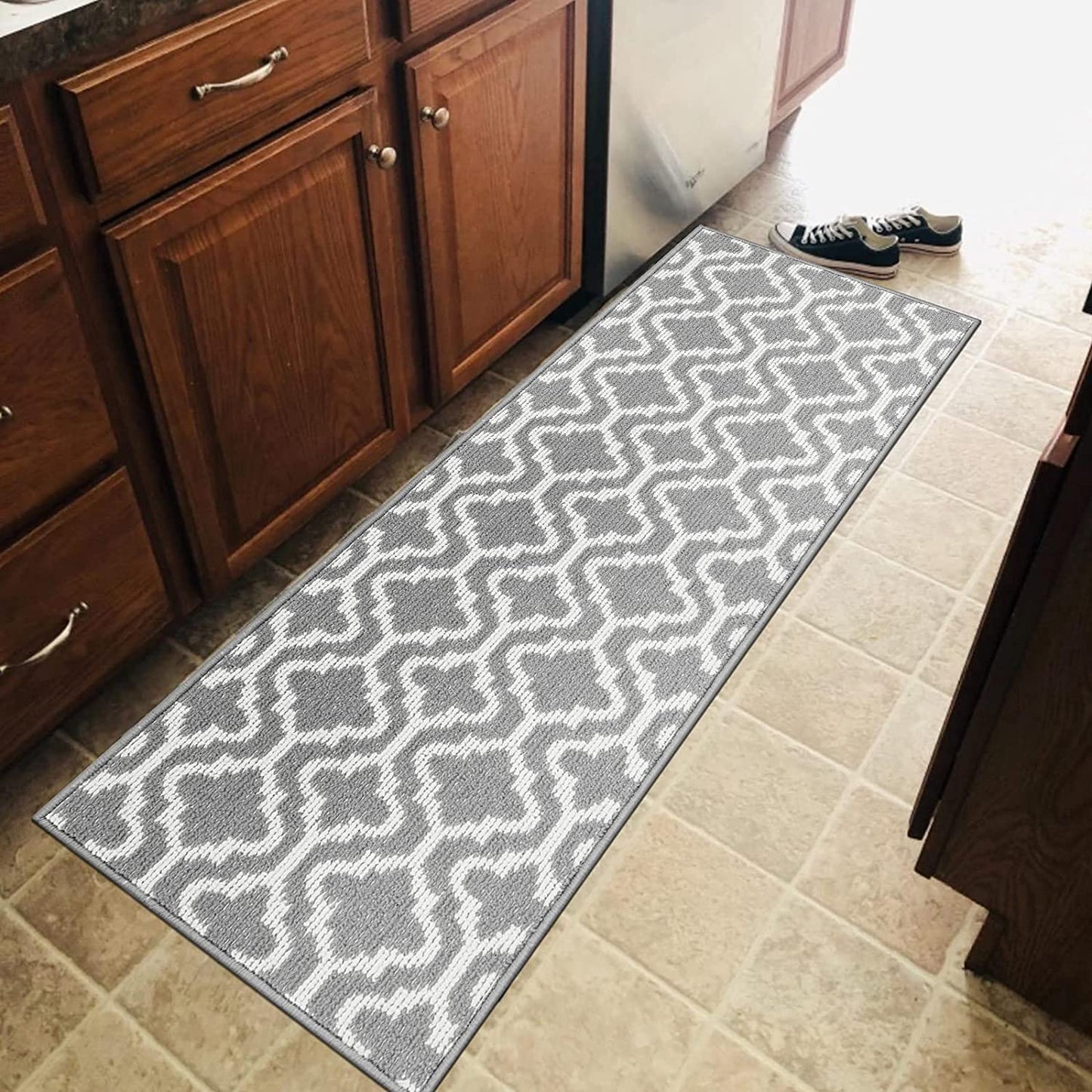 Washable Modern Kitchen Mat, Non Slip Entryway Rug, Entrance, Hallway, Bedroom, Kitchen and Laundry Room