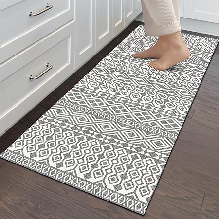 Boho Vintage Tebriz Non Slip Washable Cushioned Waterproof Rugs for Kitchen, 20 x 48