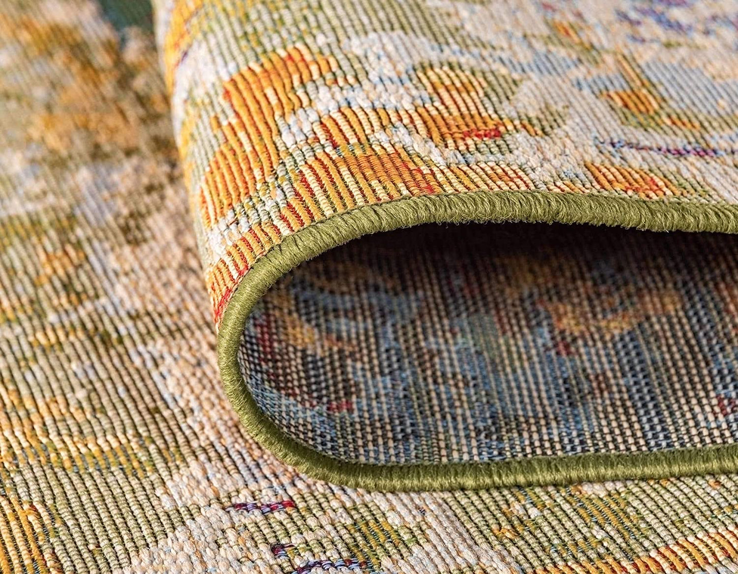 Outdoor Modern Collection Rustic Colorful Abstract Transitional Flatweave Multi Area Rug