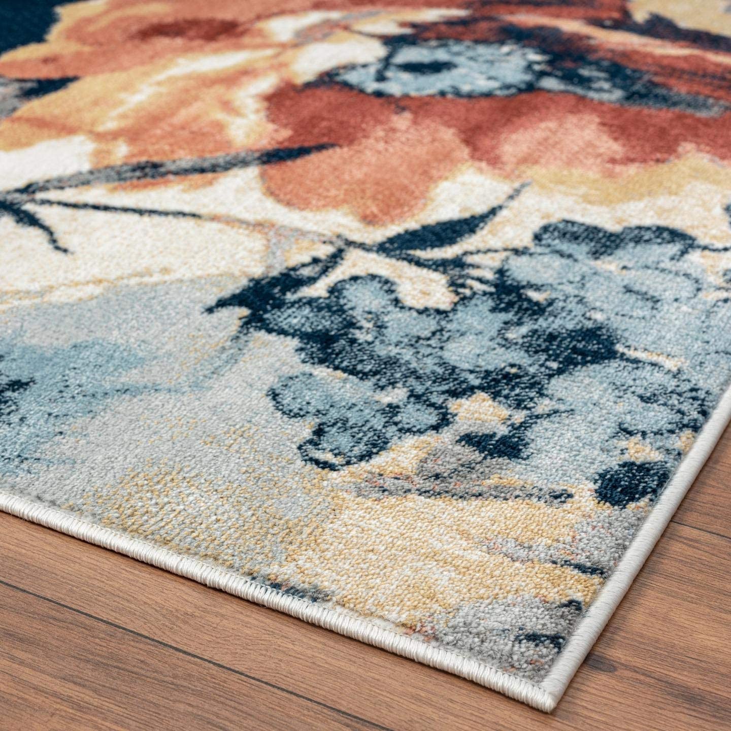 Olimpia Collection Multi Modern Floral Soft Area Rug