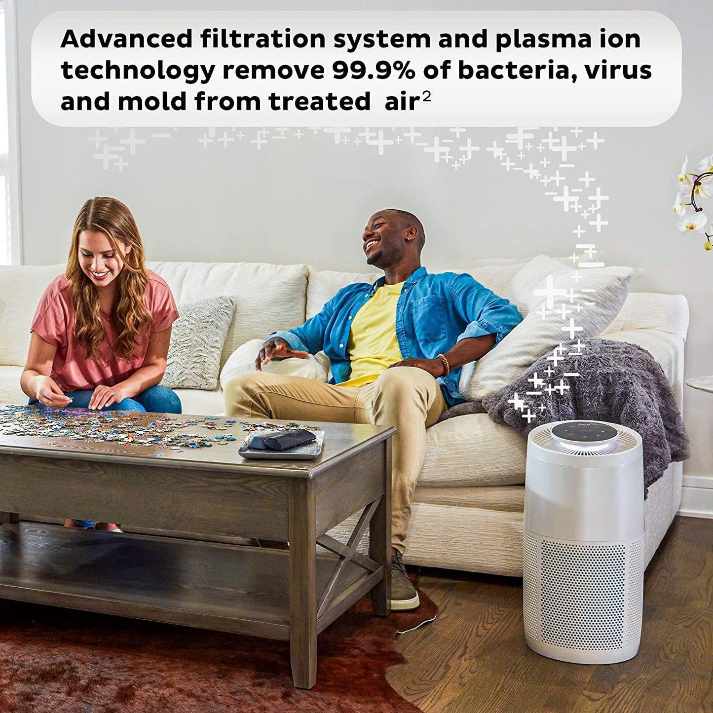 Instant HEPA Quiet Air Purifier, removes 99% of Dust, Smoke, Odors, Pollen & Pet Hair,