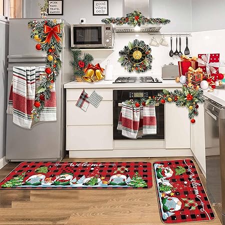 Green Monster Non Slip Christmas Kitchen Decoration, Set of 2