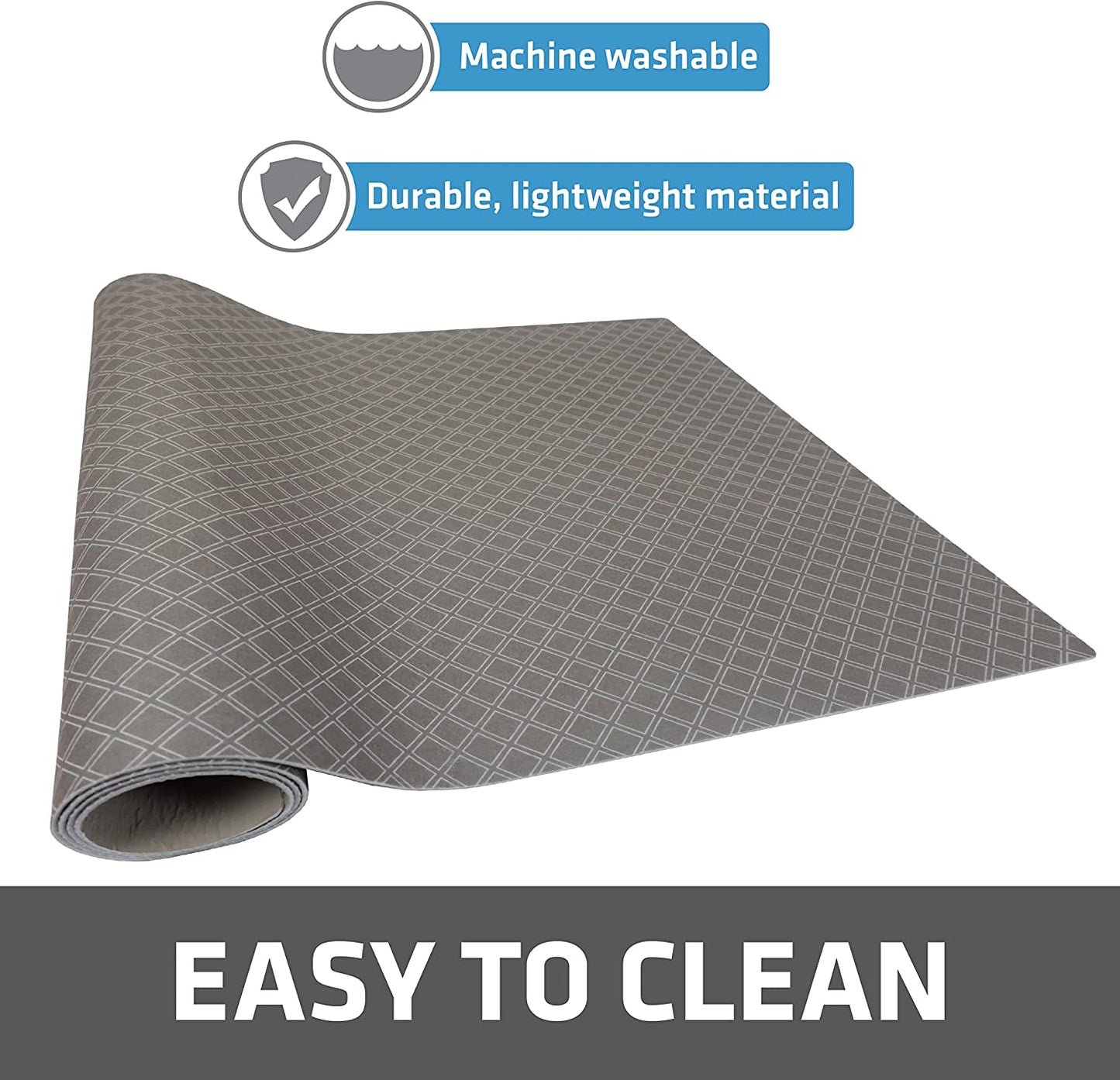 Under Sink, Waterproof Cabinet Protection, Absorbent Shelf Liners, Slip-Resistant, Non-Adhesive, Machine Washable, Durable Mats (USA Made)(24”x29”)(Charcoal)