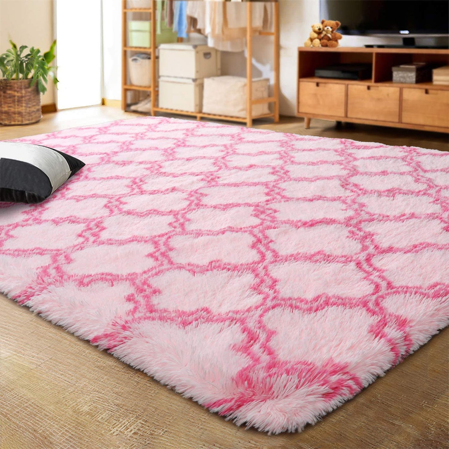 Velvet Shag Area Rug Modern Indoor Plush Fluffy