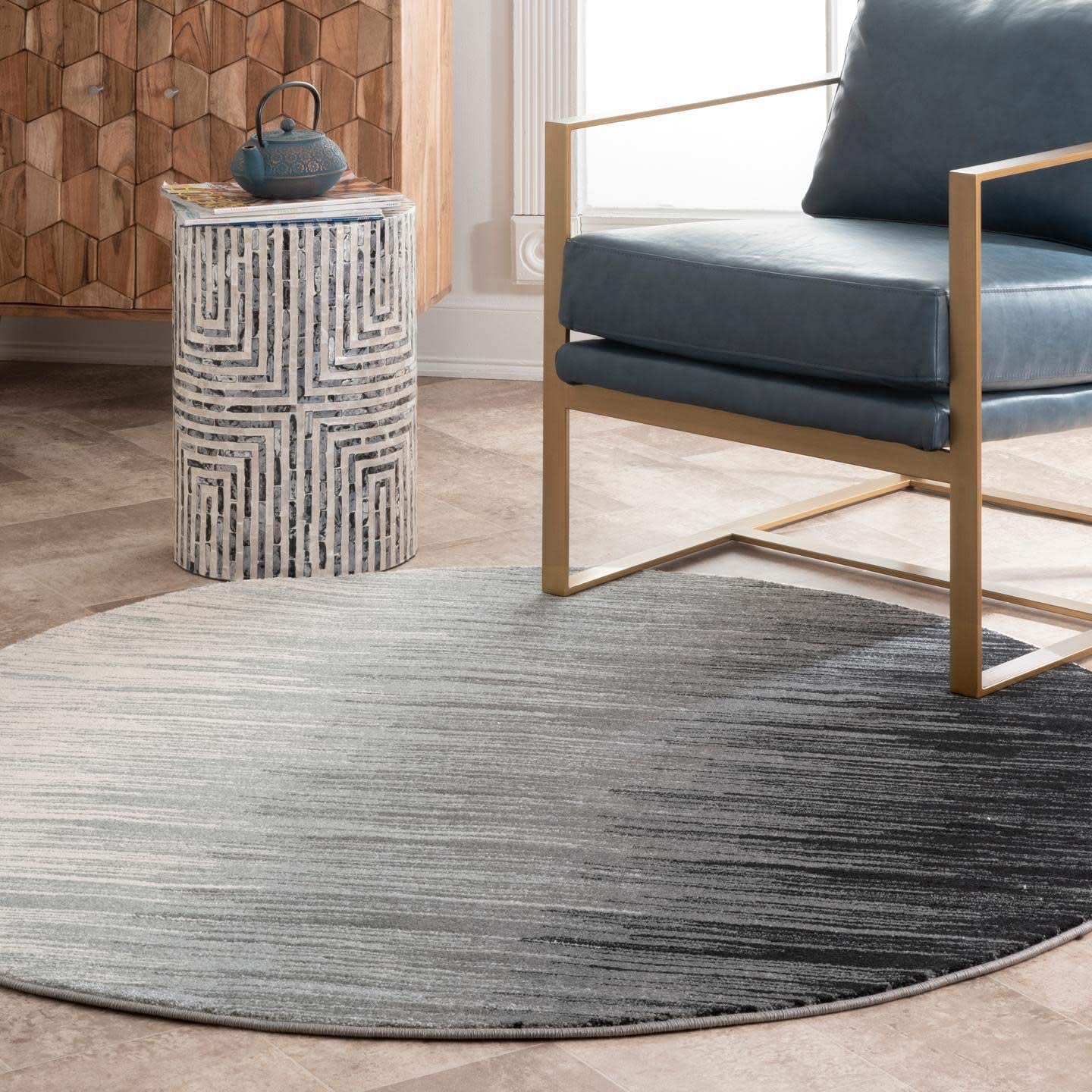 Lexie Ombre Area Rug,  Black