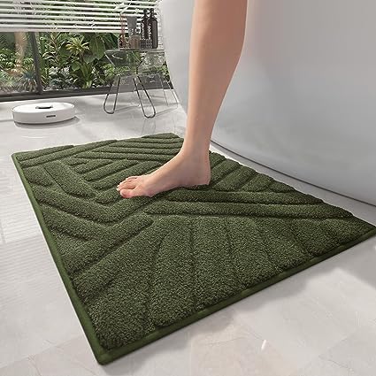 Upgraded White Bathroom Rugs - Refresh Your Bathroom with Color G Absorbent Microfiber Bath Mat - Non Slip, Soft, Washable, Quick Dry, 16”x24” Small Bath Rug Bathroom Carpet for Shower