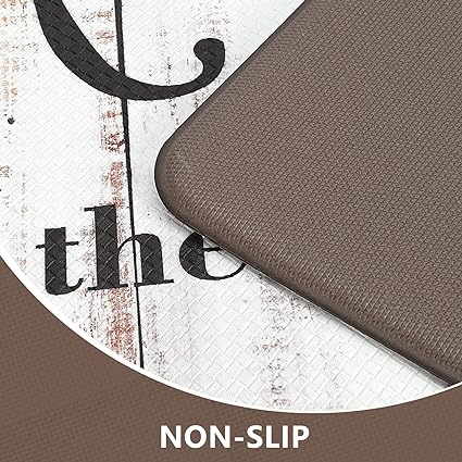 Anti Fatigue Cushioned Washable Kitchen Rug 2 Piece, 17 x 47 and 17 x 30 Inches