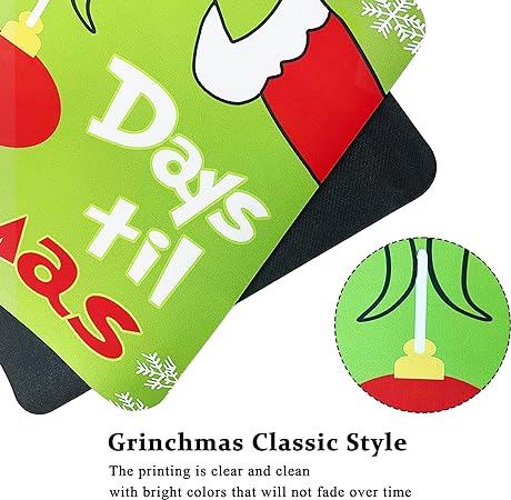 Grinchmas  Set of 2, Christmas Rug Decorations Kitchen Bathroom Door Mats Non Slip Comfort Standing Mat for Floor