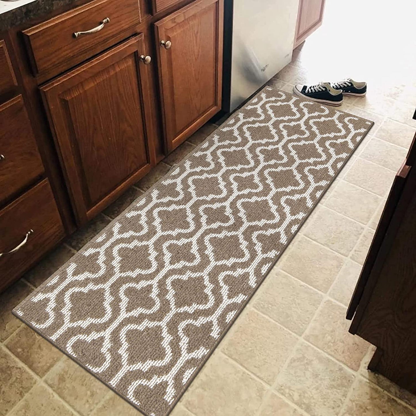 Washable Modern Kitchen Mat, Non Slip Entryway Rug, Entrance, Hallway, Bedroom, Kitchen and Laundry Room