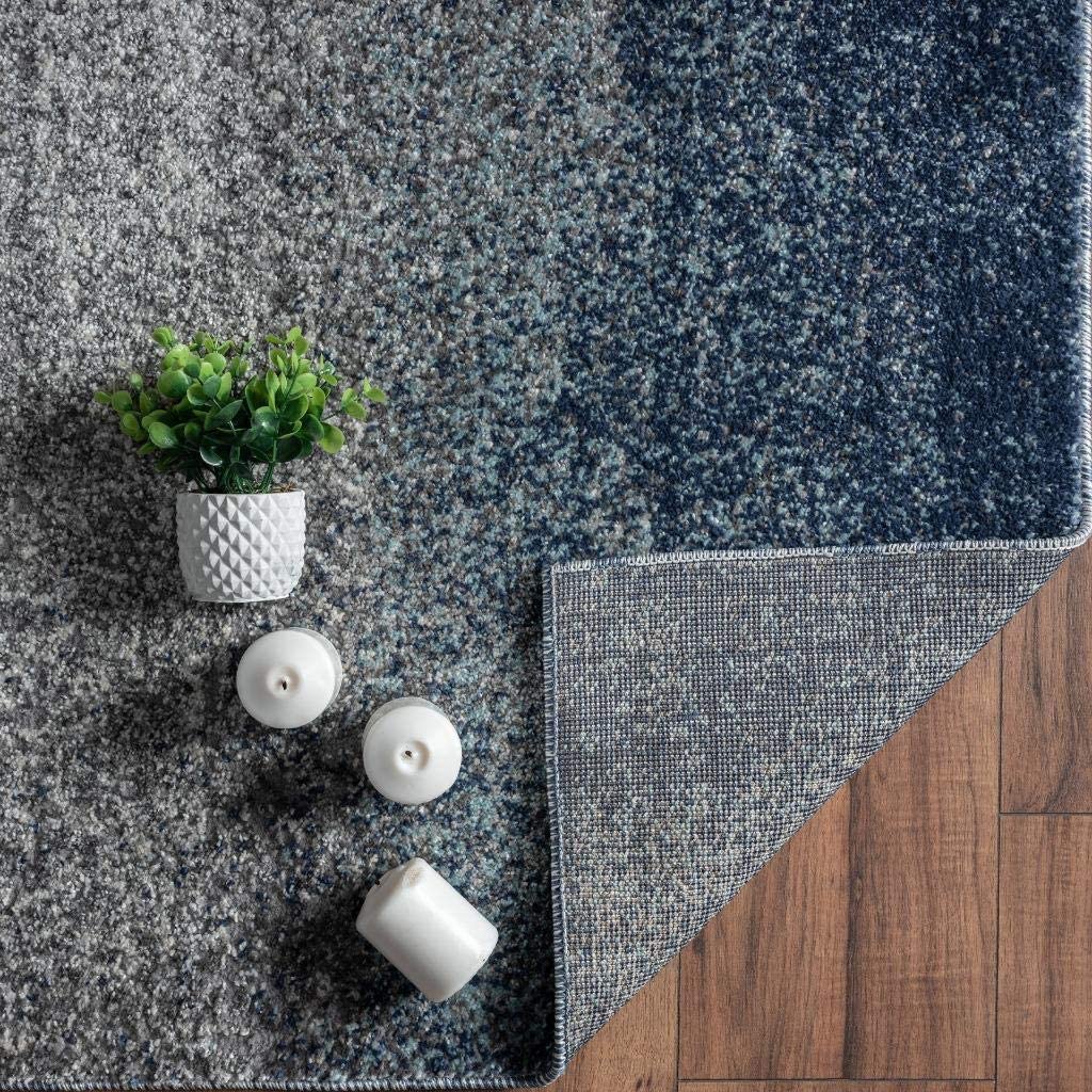 Lagos Collection Blue Modern Soft Area Rug