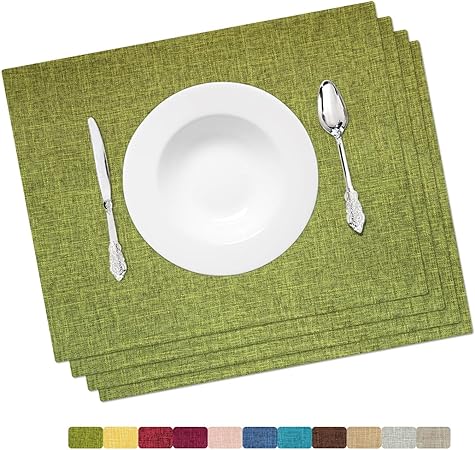 Placemat Set-Washable Elegant Table Mats for Dining Heat-Resistant Cloth Table. 13x19 - Pink