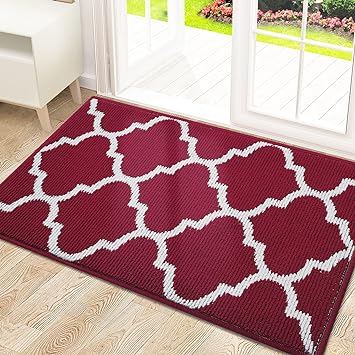 Indoor Door Mat, 30x17, Non-Slip Absorbent Resist Dirt Entrance Mat, Washable Low-Profile Inside Floor Mat Doormats for Entryway, Black