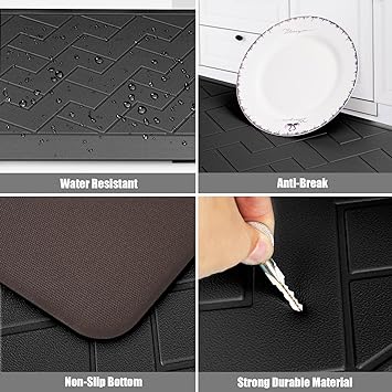 Anti Fatigue  1/2 Inch Thick Floor Mat, 2 PCS,