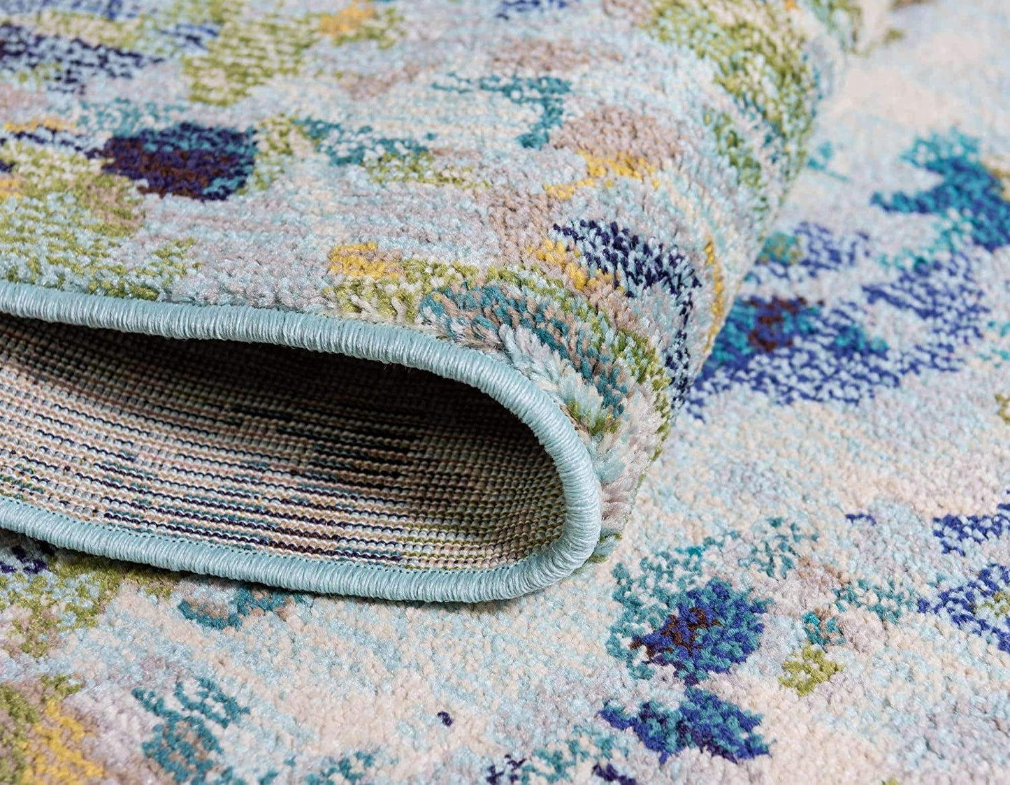 Modern Abstract Light Blue Soft Rug