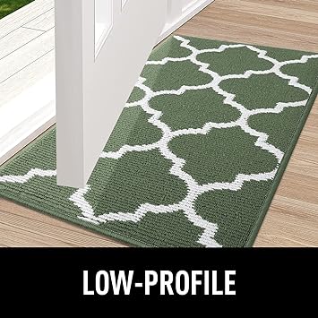 Indoor Door Mat, 30x17, Non-Slip Absorbent Resist Dirt Entrance Mat, Washable Low-Profile Inside Floor Mat Doormats for Entryway, Black