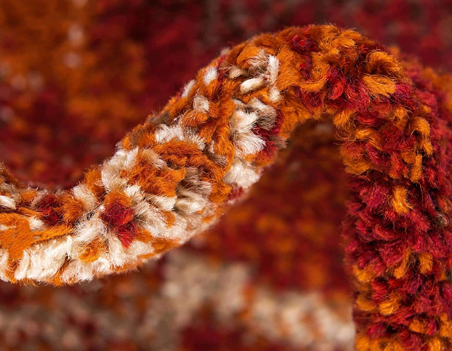 Rustic Casual Warm Toned Abstract Multi Soft Rug