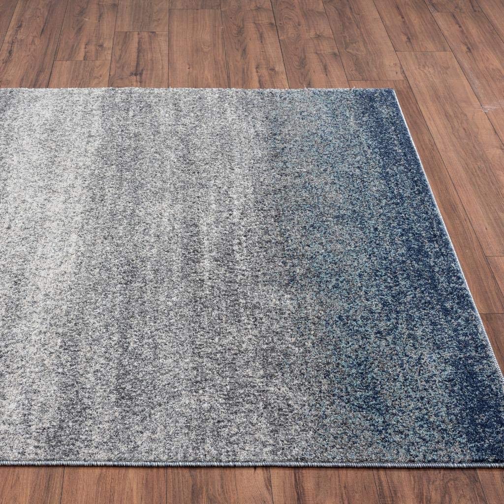 Lagos Collection Blue Modern Soft Area Rug