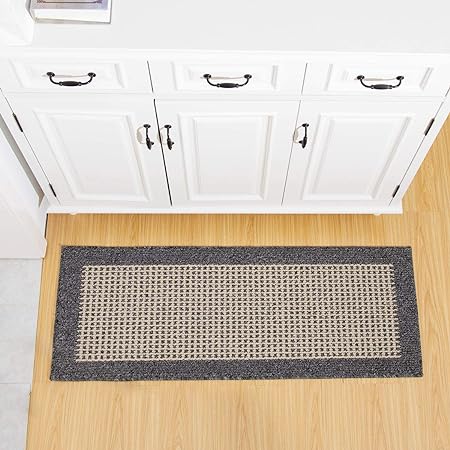 28X18 Inch Washable Polypropylene Square Cushion Which is Anti Slippery and Stain Resistance, Black Gray