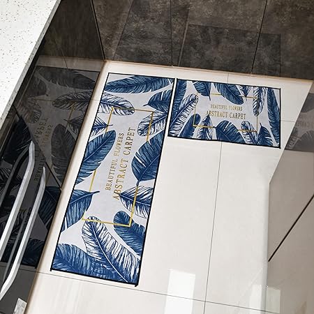 Printed Cushioned Non-Slip Kitchen Runner 2 PCS Set 16×24+16×47inch