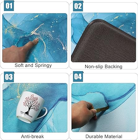 Anti Fatigue Cushioned Memory Foam Waterproof Non Slip 2 Piece Set,