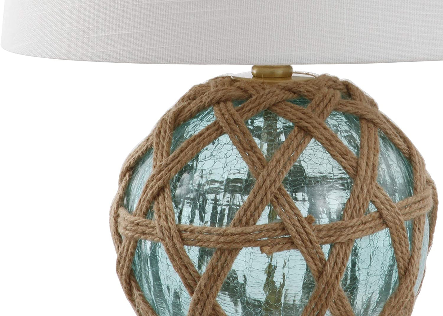 Andrews 21.5" LED Glass/Rope Lamp Aqua